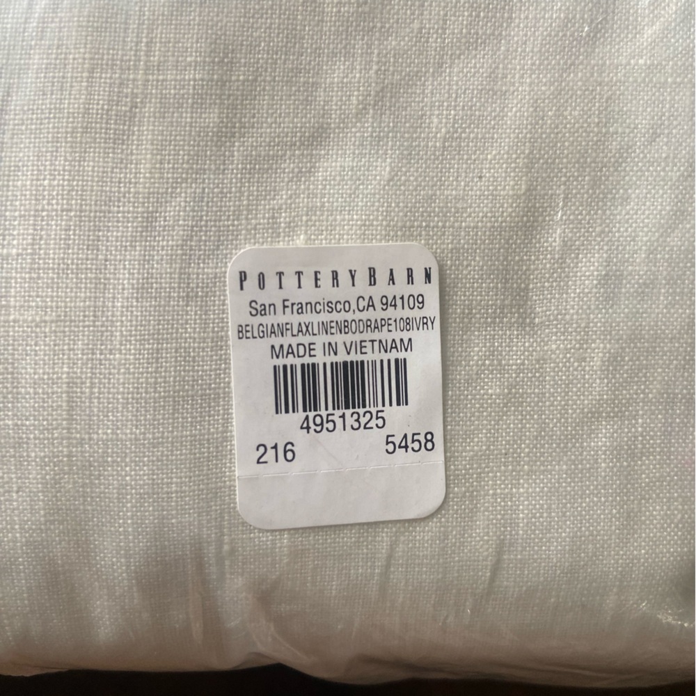 NEW Pottery Barn 3 in 1 Pole Top Belgian Flax Linen Curtain With Blackout Lining - Picture 4 of 8